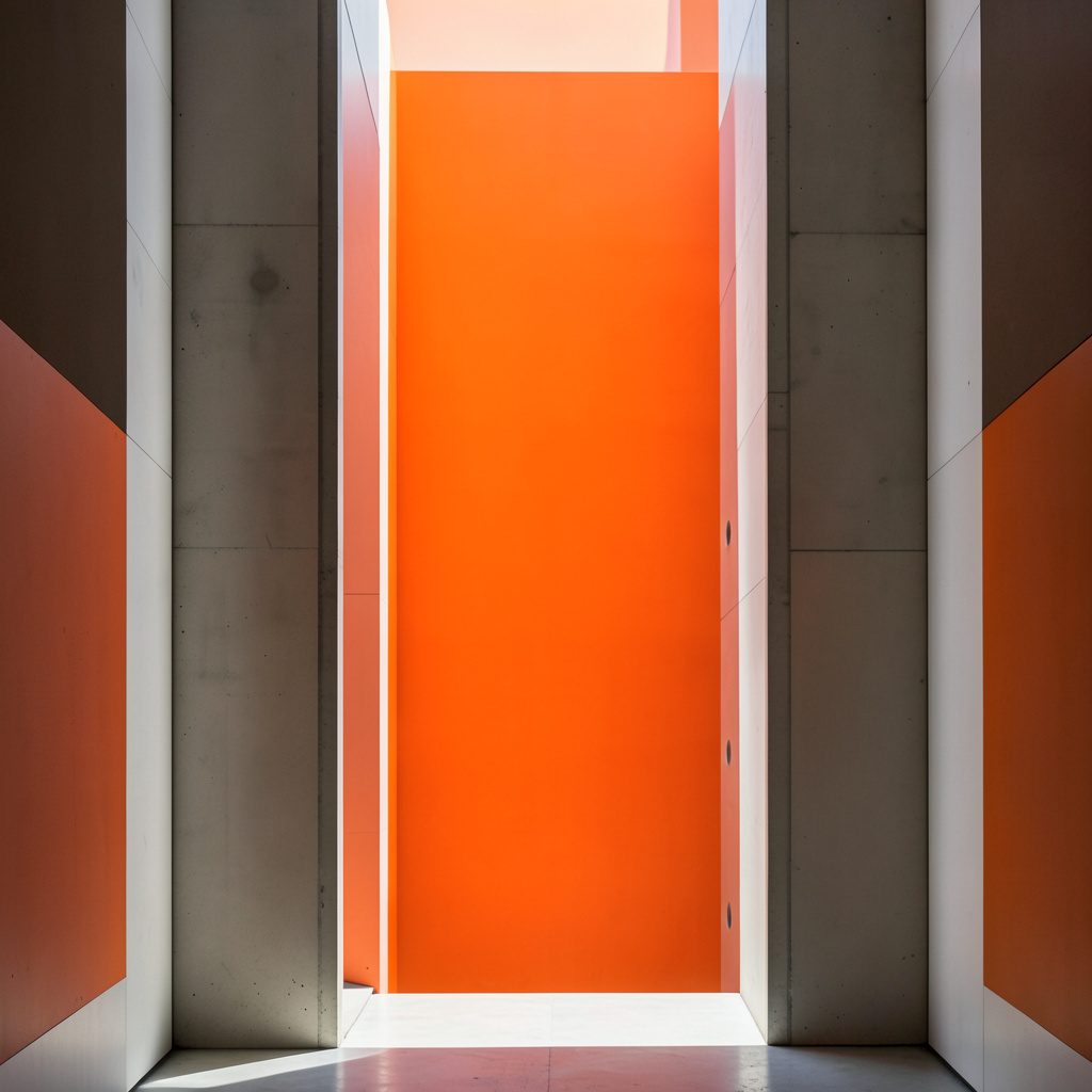Fachada de una institución educativa con banderas peruanas, arquitectura sobria en tonos beige y blanco, cielo despejado.